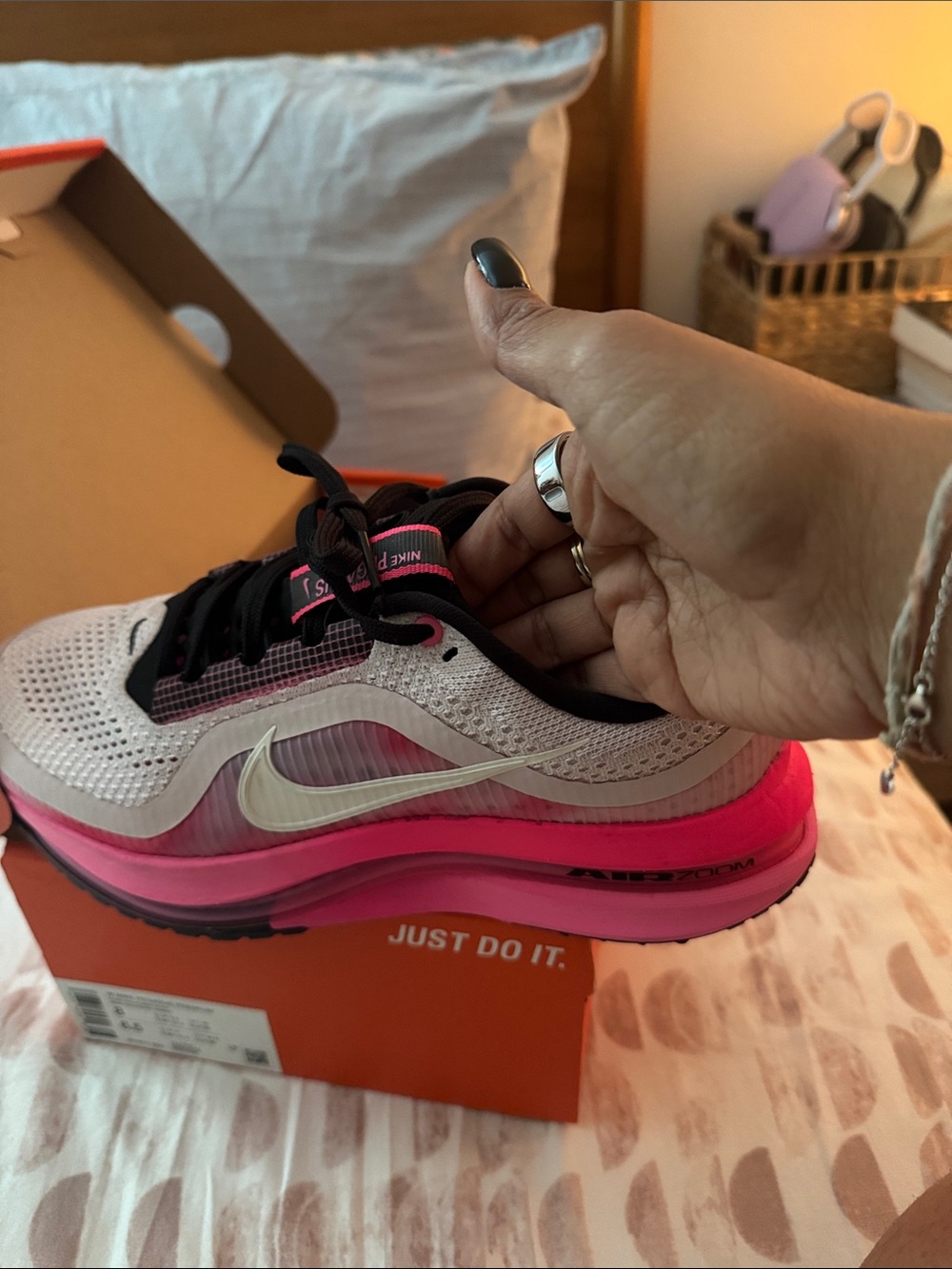 Nike Women’s White and Hot Pink Running Sneakers